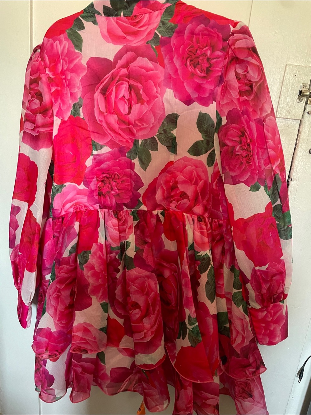 ASOS Pink Rose Print Midi Dress - Picture 7 of 7